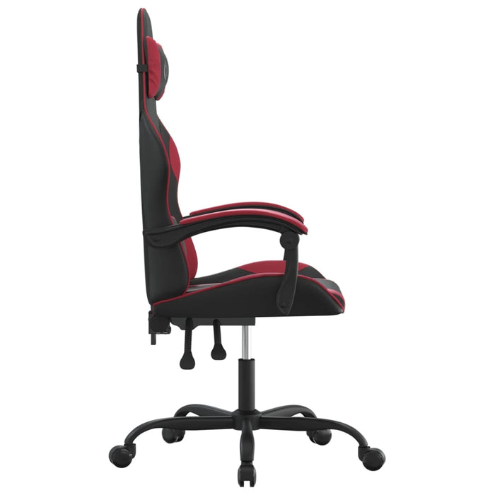 Scaun de gaming pivotant, negru și roșu vin, piele ecologică - WALTI WALTI