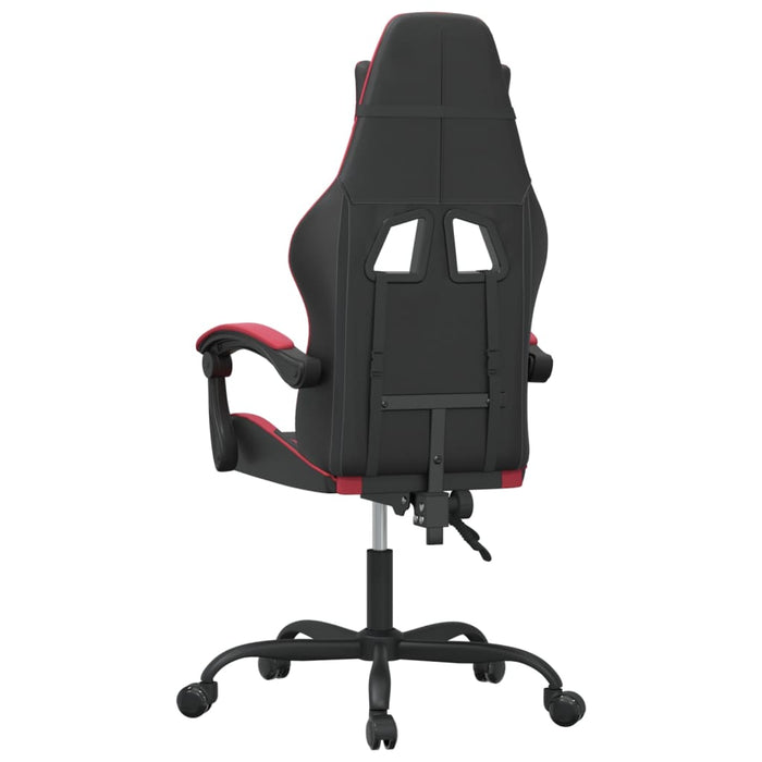 Scaun de gaming pivotant, negru și roșu vin, piele ecologică - WALTI WALTI