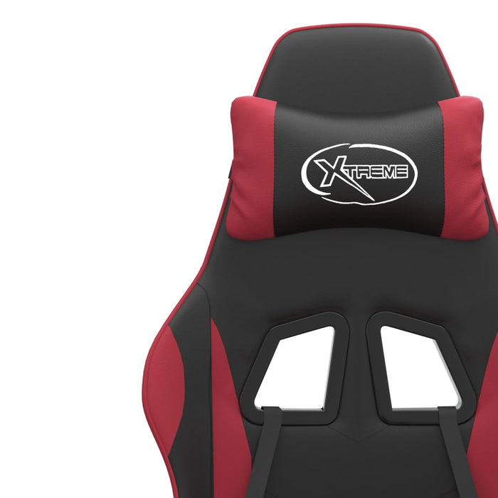 Scaun de gaming pivotant, negru și roșu vin, piele ecologică - WALTI WALTI