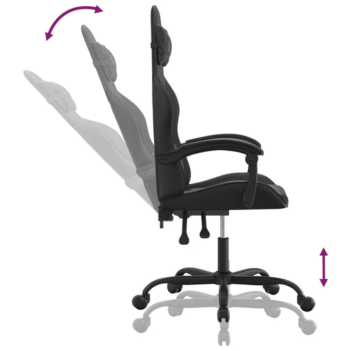 Scaun de gaming pivotant, negru, piele ecologică - WALTI WALTI