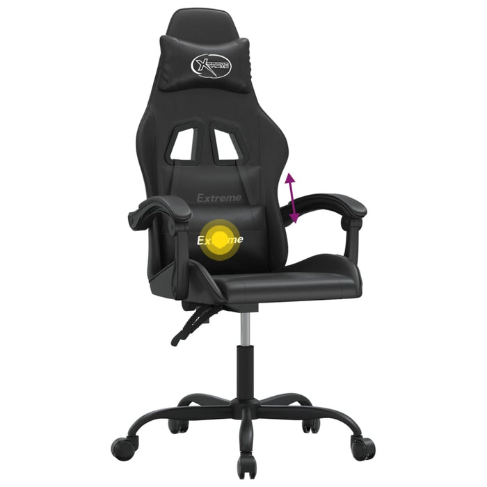 Scaun de gaming pivotant, negru, piele ecologică - WALTI WALTI