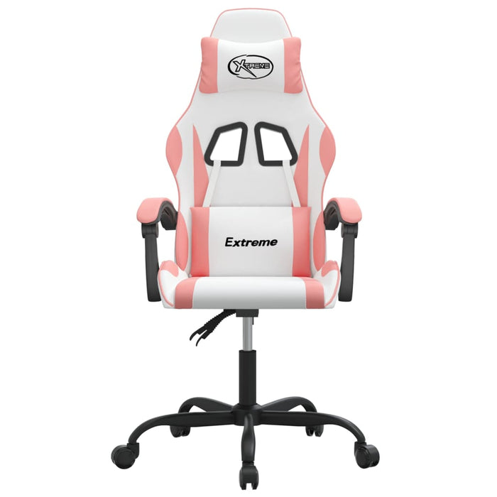 Scaun de gaming pivotant, alb și roz, piele ecologică - WALTI WALTI