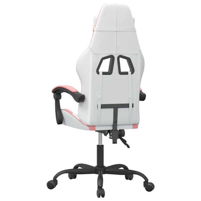 Scaun de gaming pivotant, alb și roz, piele ecologică - WALTI WALTI