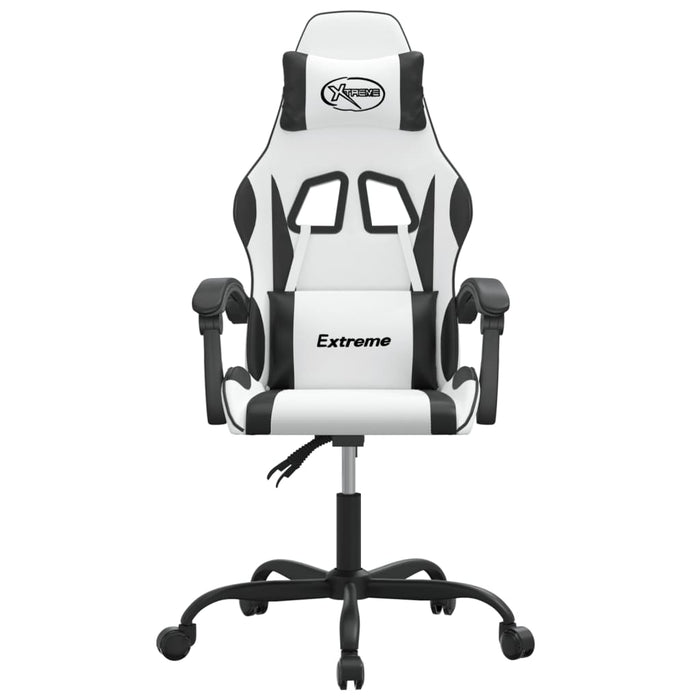 Scaun de gaming pivotant, alb și negru, piele ecologică - WALTI WALTI