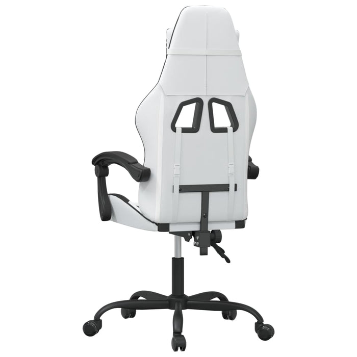 Scaun de gaming pivotant, alb și negru, piele ecologică - WALTI WALTI