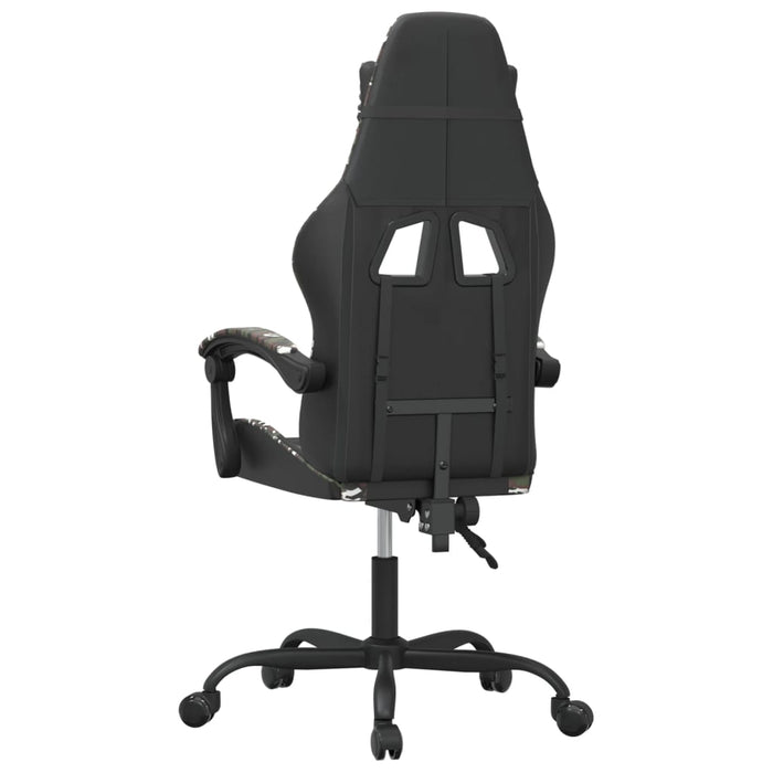 Scaun de gaming pivotant, negru și camuflaj, piele ecologică - WALTI WALTI