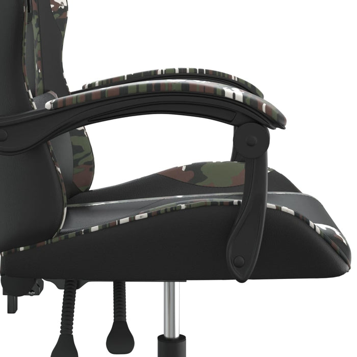 Scaun de gaming pivotant, negru și camuflaj, piele ecologică - WALTI WALTI