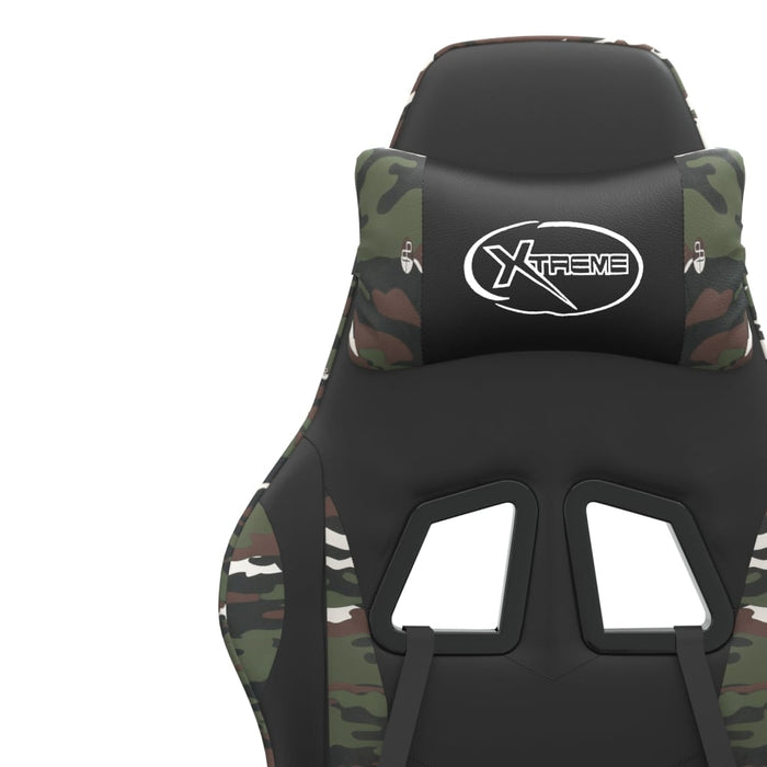 Scaun de gaming pivotant, negru și camuflaj, piele ecologică - WALTI WALTI