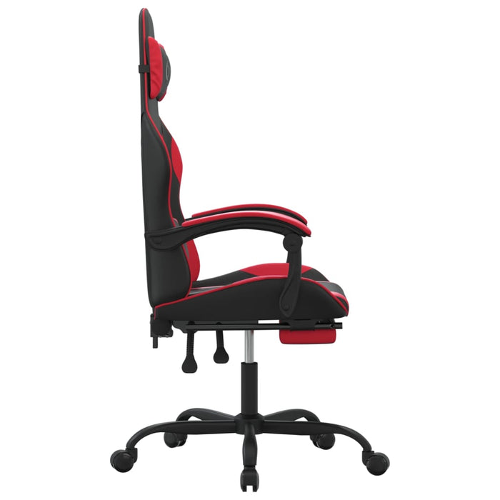 Scaun de gaming pivotant/suport picioare negru/roșu piele eco - WALTI WALTI
