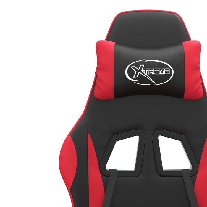 Scaun de gaming pivotant/suport picioare negru/roșu piele eco - WALTI WALTI