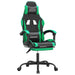 Scaun de gaming pivotant/suport picioare negru/verde piele eco - WALTI WALTI