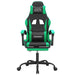 Scaun de gaming pivotant/suport picioare negru/verde piele eco - WALTI WALTI