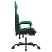 Scaun de gaming pivotant/suport picioare negru/verde piele eco - WALTI WALTI