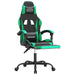 Scaun de gaming pivotant/suport picioare negru/verde piele eco - WALTI WALTI
