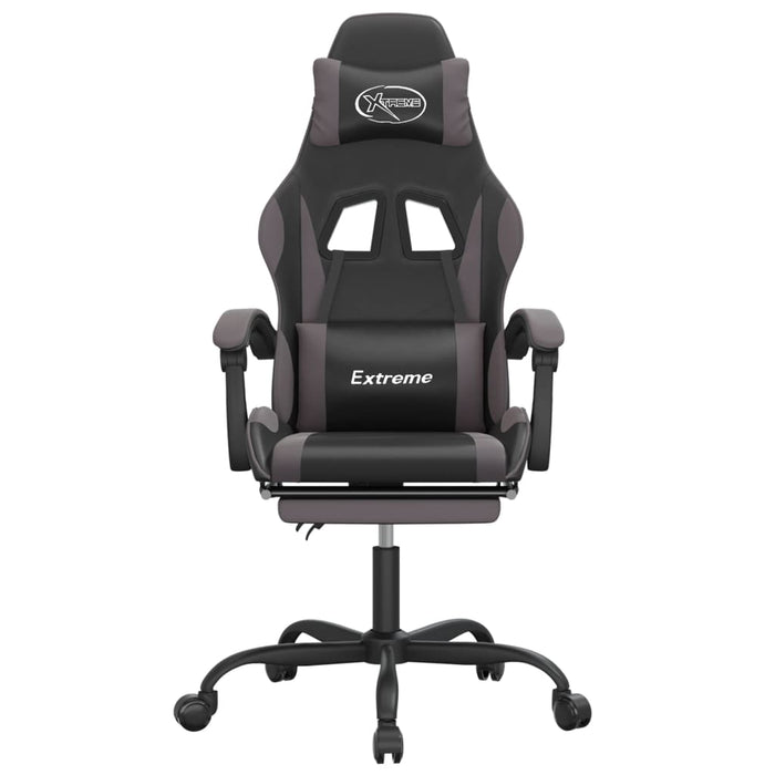 Scaun de gaming pivotant/suport picioare negru/gri piele eco - WALTI WALTI