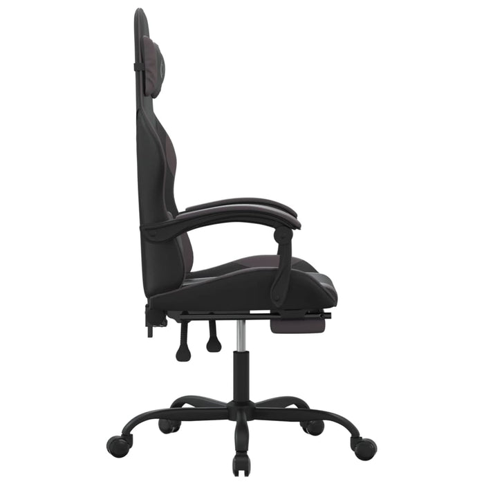 Scaun de gaming pivotant/suport picioare negru/gri piele eco - WALTI WALTI