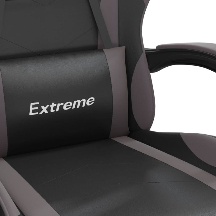 Scaun de gaming pivotant/suport picioare negru/gri piele eco - WALTI WALTI