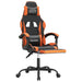 Scaun de gaming pivotant/suport picioare negru/oranj piele eco - WALTI WALTI