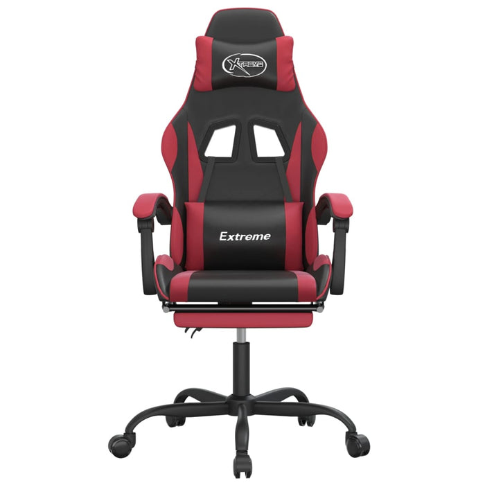 Scaun gaming pivotant/suport picioare negru/roșu vin piele eco - WALTI WALTI
