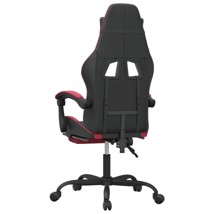 Scaun gaming pivotant/suport picioare negru/roșu vin piele eco - WALTI WALTI