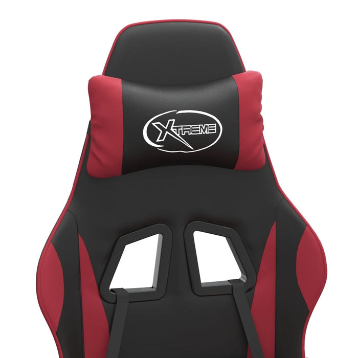 Scaun gaming pivotant/suport picioare negru/roșu vin piele eco - WALTI WALTI