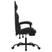 Scaun de gaming pivotant/suport picioare negru piele ecologică - WALTI WALTI