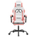 Scaun de gaming pivotant cu suport picioare, alb&roz, piele eco - WALTI WALTI
