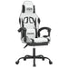 Scaun de gaming pivotant cu suport picioare alb&negru piele eco - WALTI WALTI