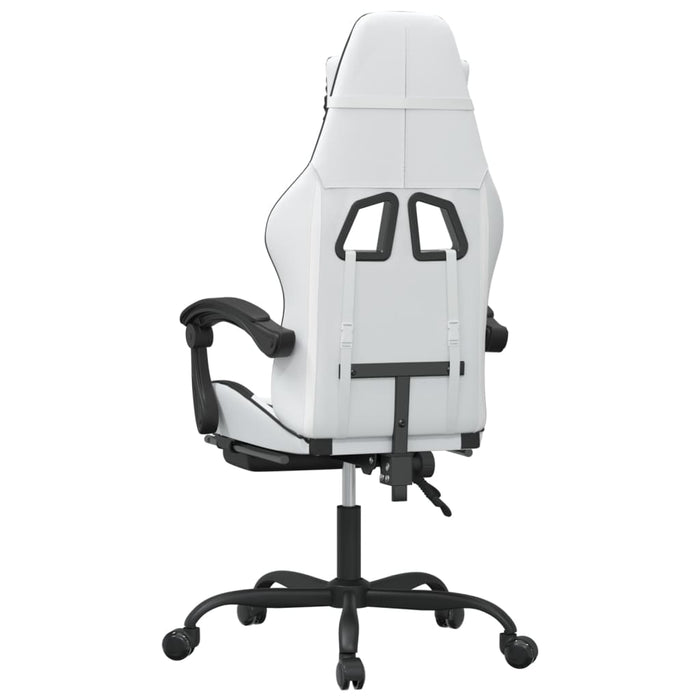 Scaun de gaming pivotant cu suport picioare alb&negru piele eco - WALTI WALTI