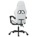 Scaun de gaming pivotant cu suport picioare alb&negru piele eco - WALTI WALTI