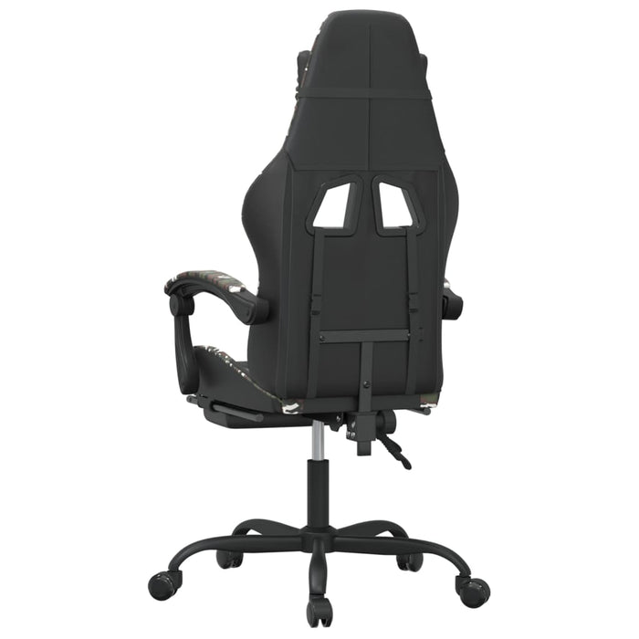 Scaun de gaming cu suport picioare negru/camuflaj piele eco - WALTI WALTI