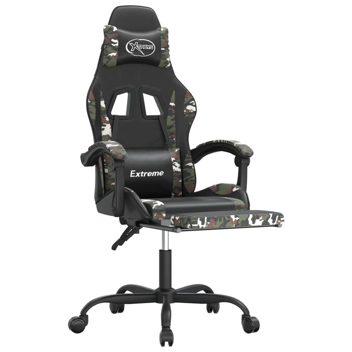 Scaun de gaming cu suport picioare negru/camuflaj piele eco - WALTI WALTI