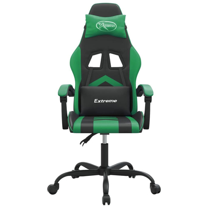 Scaun de gaming pivotant, negru și verde, piele ecologică - WALTI WALTI