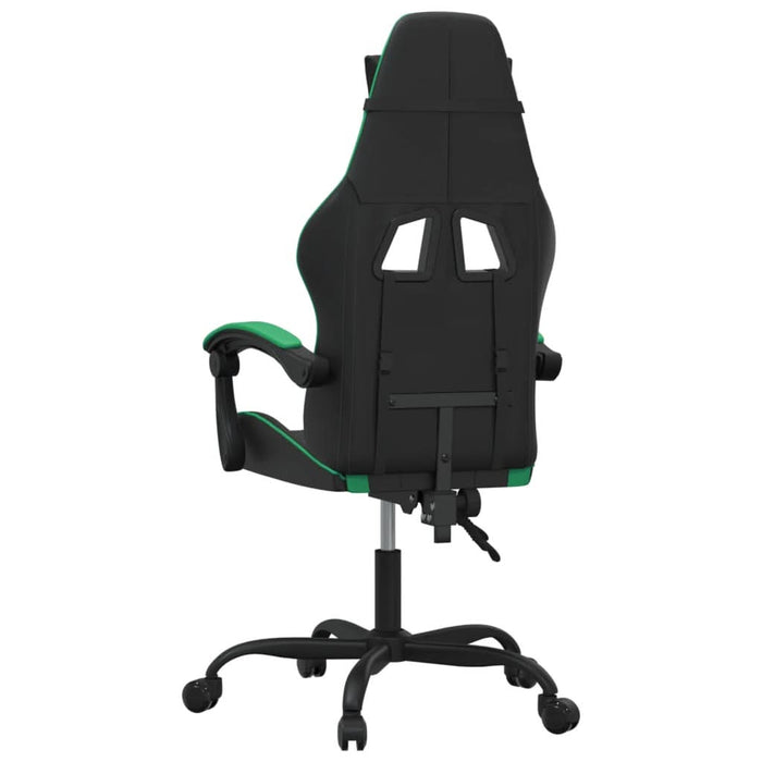 Scaun de gaming pivotant, negru și verde, piele ecologică - WALTI WALTI