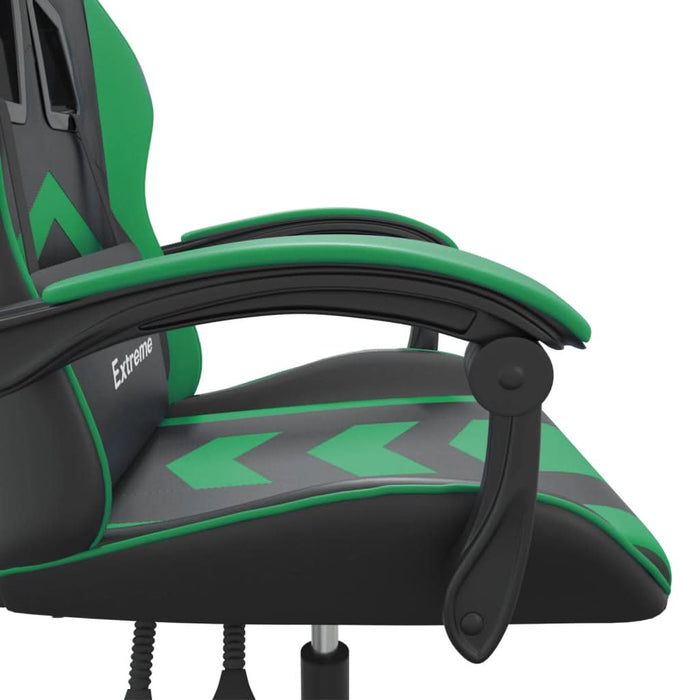 Scaun de gaming pivotant, negru și verde, piele ecologică - WALTI WALTI