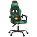 Scaun de gaming pivotant, negru și verde, piele ecologică - WALTI WALTI