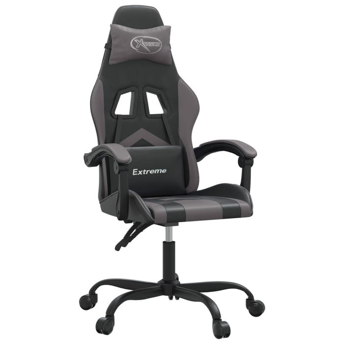 Scaun de gaming pivotant, negru și gri, piele ecologică - WALTI WALTI