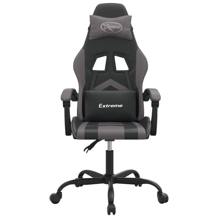 Scaun de gaming pivotant, negru și gri, piele ecologică - WALTI WALTI