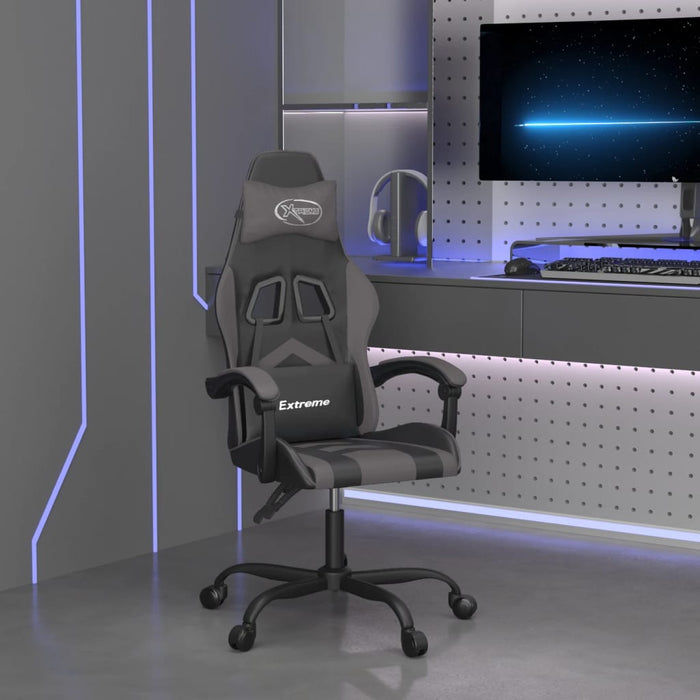 Scaun de gaming pivotant, negru și gri, piele ecologică - WALTI WALTI