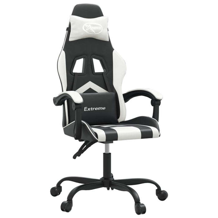 Scaun de gaming pivotant, negru și alb, piele ecologică - WALTI WALTI