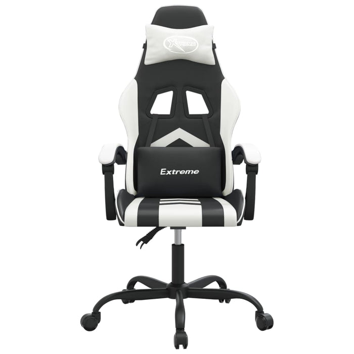 Scaun de gaming pivotant, negru și alb, piele ecologică - WALTI WALTI