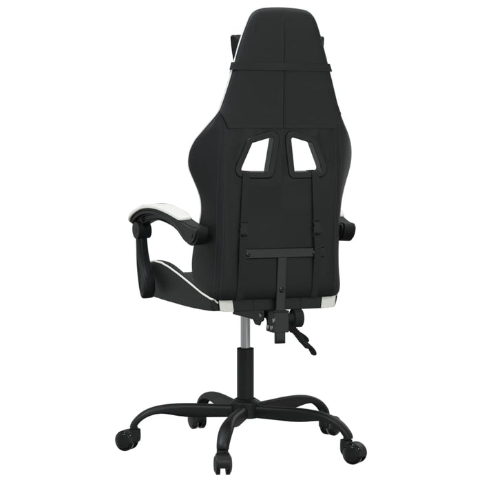 Scaun de gaming pivotant, negru și alb, piele ecologică - WALTI WALTI