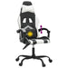 Scaun de gaming pivotant, negru și alb, piele ecologică - WALTI WALTI