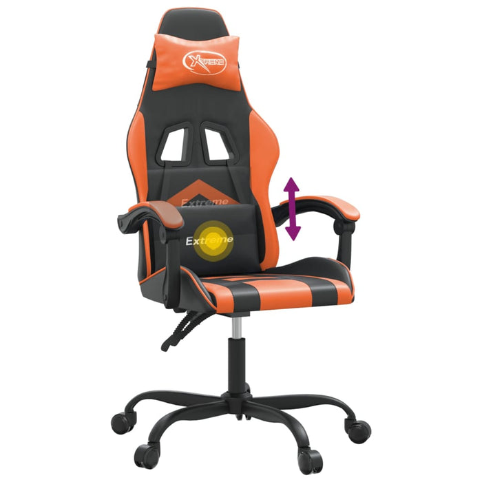 Scaun de gaming pivotant, negru și portocaliu, piele ecologică - WALTI WALTI