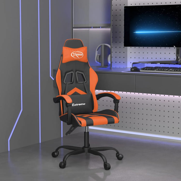 Scaun de gaming pivotant, negru și portocaliu, piele ecologică - WALTI WALTI