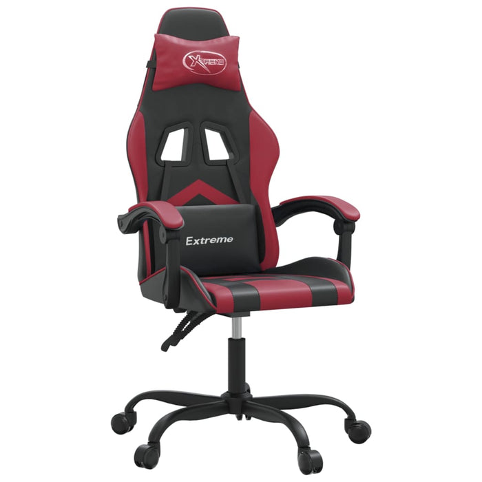 Scaun de gaming pivotant, negru și roșu vin, piele ecologică - WALTI WALTI