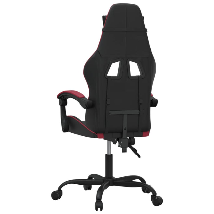 Scaun de gaming pivotant, negru și roșu vin, piele ecologică - WALTI WALTI