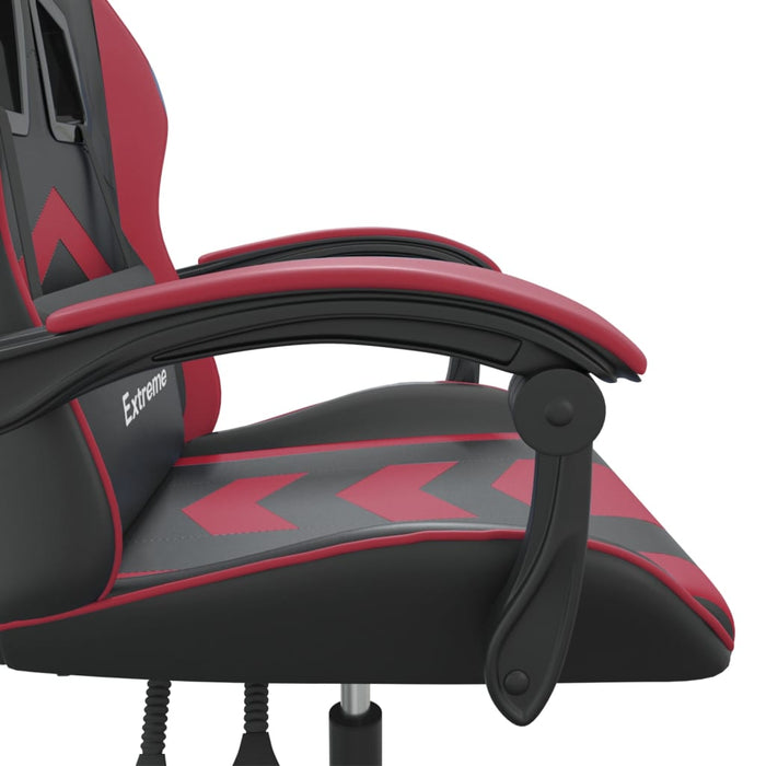 Scaun de gaming pivotant, negru și roșu vin, piele ecologică - WALTI WALTI