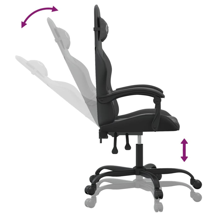 Scaun de gaming pivotant, negru, piele ecologică - WALTI WALTI