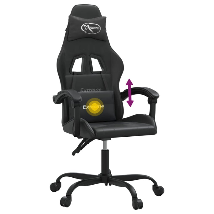 Scaun de gaming pivotant, negru, piele ecologică - WALTI WALTI